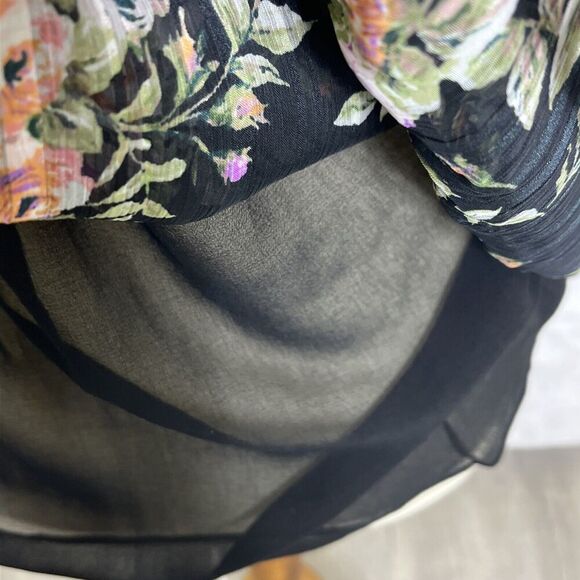 Daniel Rainn Cold Shoulder Blouse Floral Black Multi Size Small NWT - Picture 6 of 9